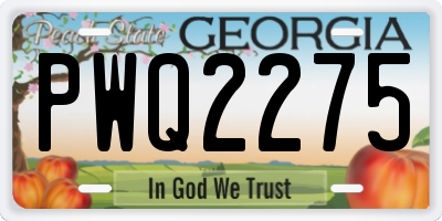 GA license plate PWQ2275