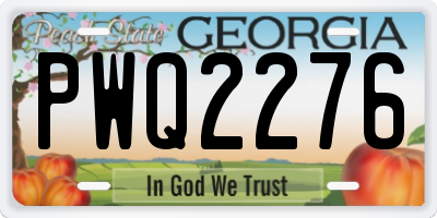 GA license plate PWQ2276
