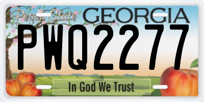 GA license plate PWQ2277