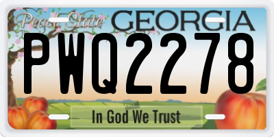 GA license plate PWQ2278