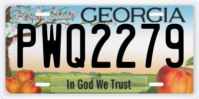 GA license plate PWQ2279