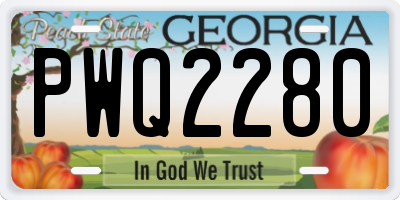 GA license plate PWQ2280