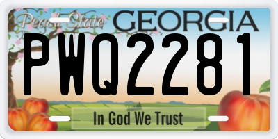 GA license plate PWQ2281