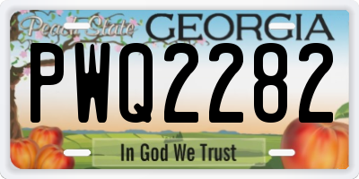 GA license plate PWQ2282