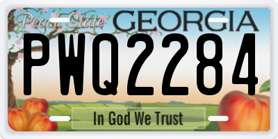 GA license plate PWQ2284