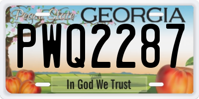 GA license plate PWQ2287