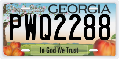 GA license plate PWQ2288