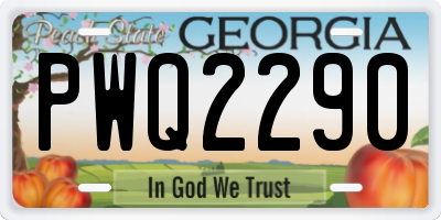 GA license plate PWQ2290