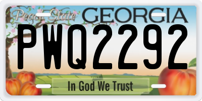 GA license plate PWQ2292