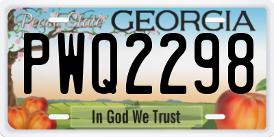GA license plate PWQ2298
