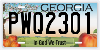 GA license plate PWQ2301