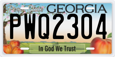 GA license plate PWQ2304