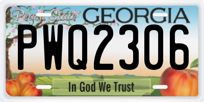 GA license plate PWQ2306