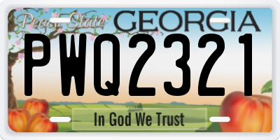 GA license plate PWQ2321