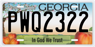 GA license plate PWQ2322