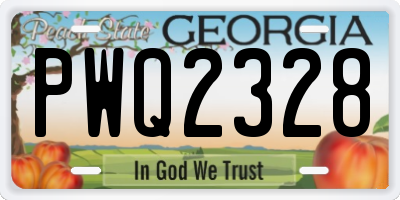 GA license plate PWQ2328