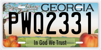 GA license plate PWQ2331