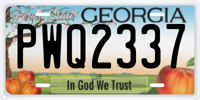 GA license plate PWQ2337