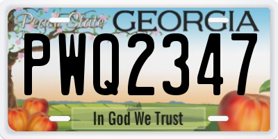 GA license plate PWQ2347