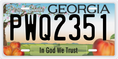 GA license plate PWQ2351