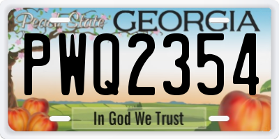 GA license plate PWQ2354