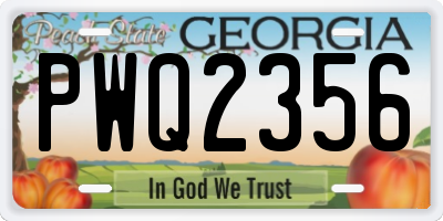 GA license plate PWQ2356
