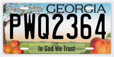 GA license plate PWQ2364