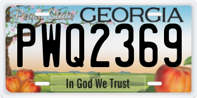 GA license plate PWQ2369