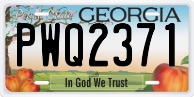 GA license plate PWQ2371
