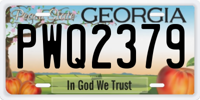 GA license plate PWQ2379
