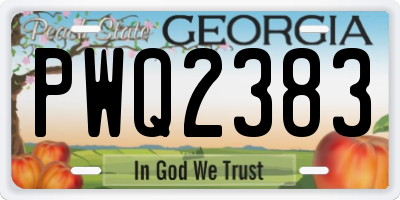GA license plate PWQ2383