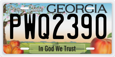GA license plate PWQ2390