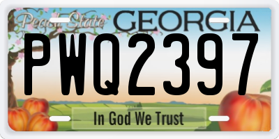 GA license plate PWQ2397