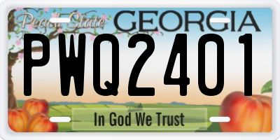 GA license plate PWQ2401