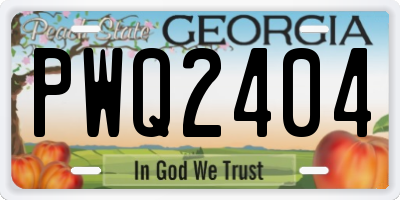 GA license plate PWQ2404