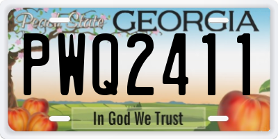 GA license plate PWQ2411