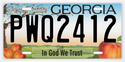 GA license plate PWQ2412