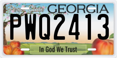 GA license plate PWQ2413