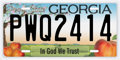 GA license plate PWQ2414