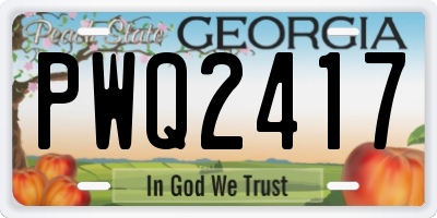 GA license plate PWQ2417