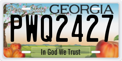 GA license plate PWQ2427