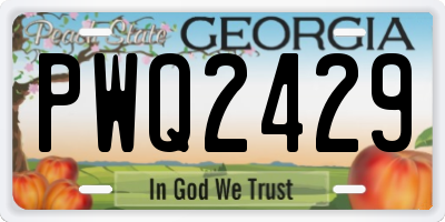 GA license plate PWQ2429