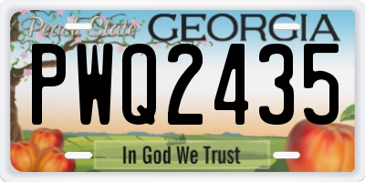 GA license plate PWQ2435