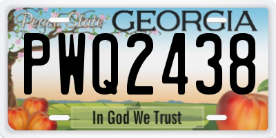 GA license plate PWQ2438