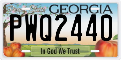 GA license plate PWQ2440