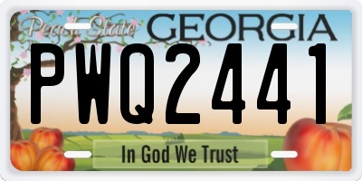 GA license plate PWQ2441