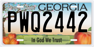 GA license plate PWQ2442