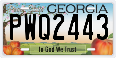 GA license plate PWQ2443