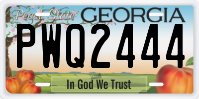 GA license plate PWQ2444