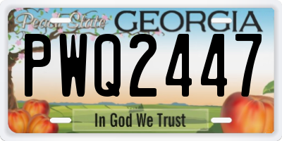 GA license plate PWQ2447